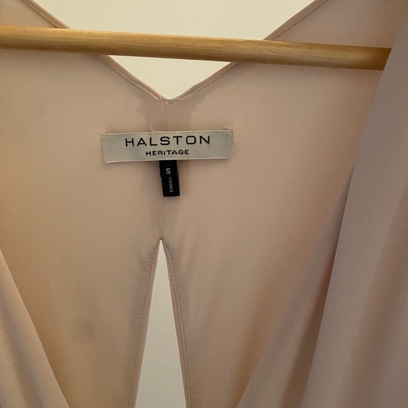 Oyster colour halston heritage full length gown Small, unlined - Picture 9 of 10